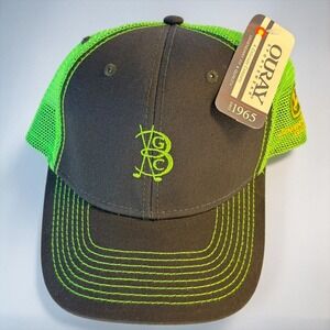 Ouray John Deere Golf Trucker Hat Mens Grey Neon Green Snapback Cap